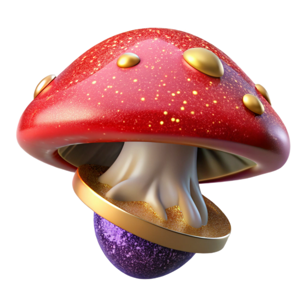 wonderful classic Red Mushroom Cap Top View Element professional png