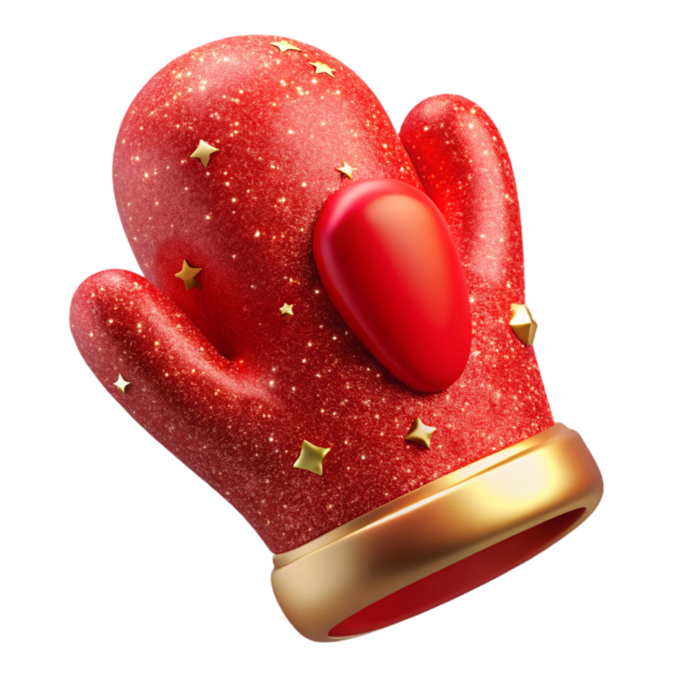 wonderful traditional Red Mitten Front View Isolated Element original png