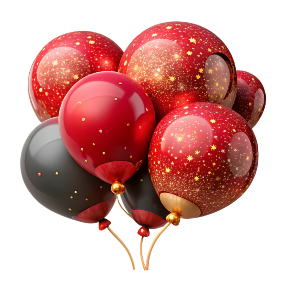 extraordinary rustic Red Party Balloons Cutout on Transparent Background png