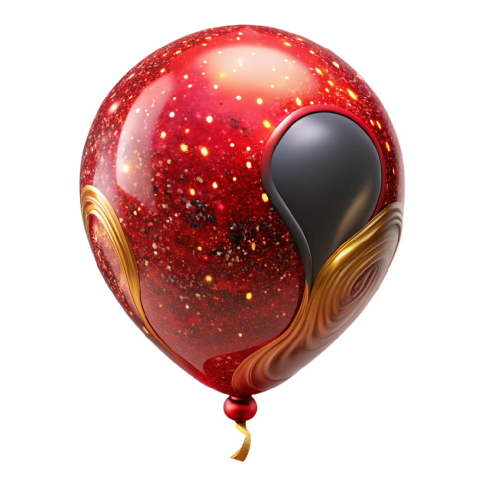 wonderful modern Red Party Balloon Cutout on Transparent Background detailed png