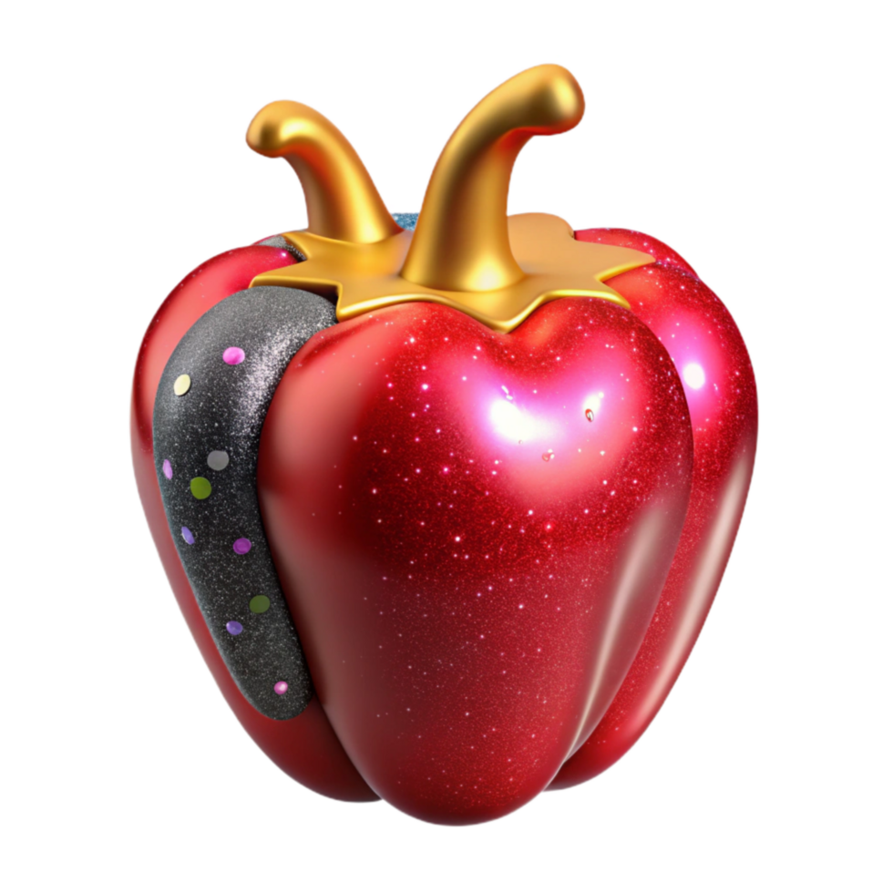 serene minimalist Red Pepper Front View Cutout Element png