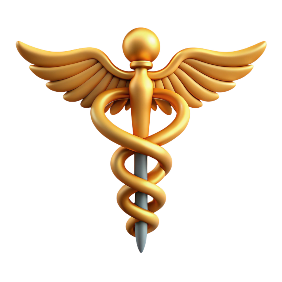 elegant minimalist Caduceus, Hermes' staff, Greek mythology, genuine png