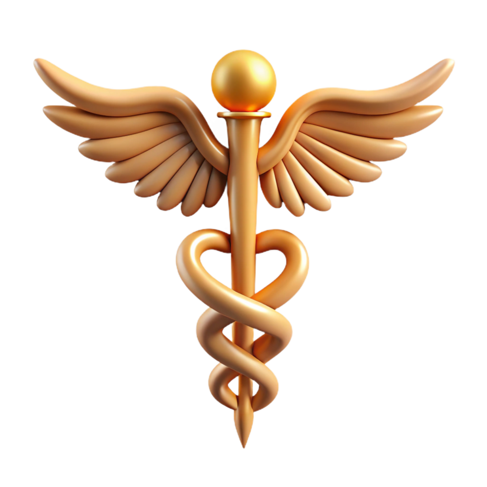 impressive vintage Caduceus, Hermes' staff, Greek mythology, exclusive png