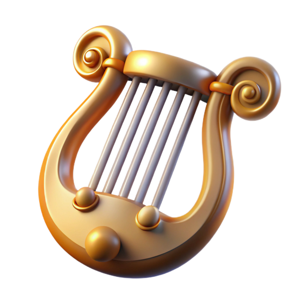 dramatic artistic Lyre, Apollo's instrument, Greek mythology, professional png