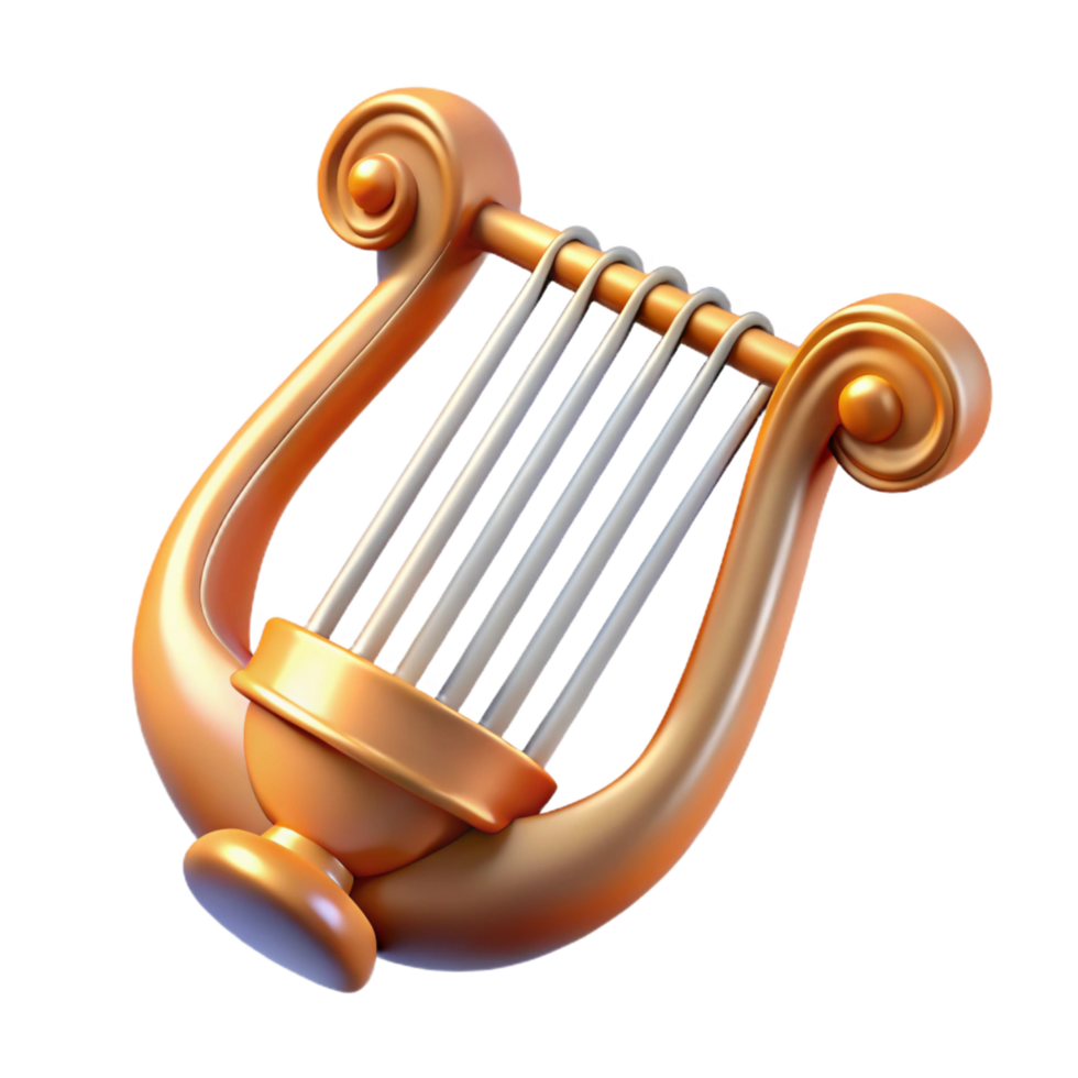 magnificent abstract Lyre, Apollo's instrument, Greek mythology, 4K png