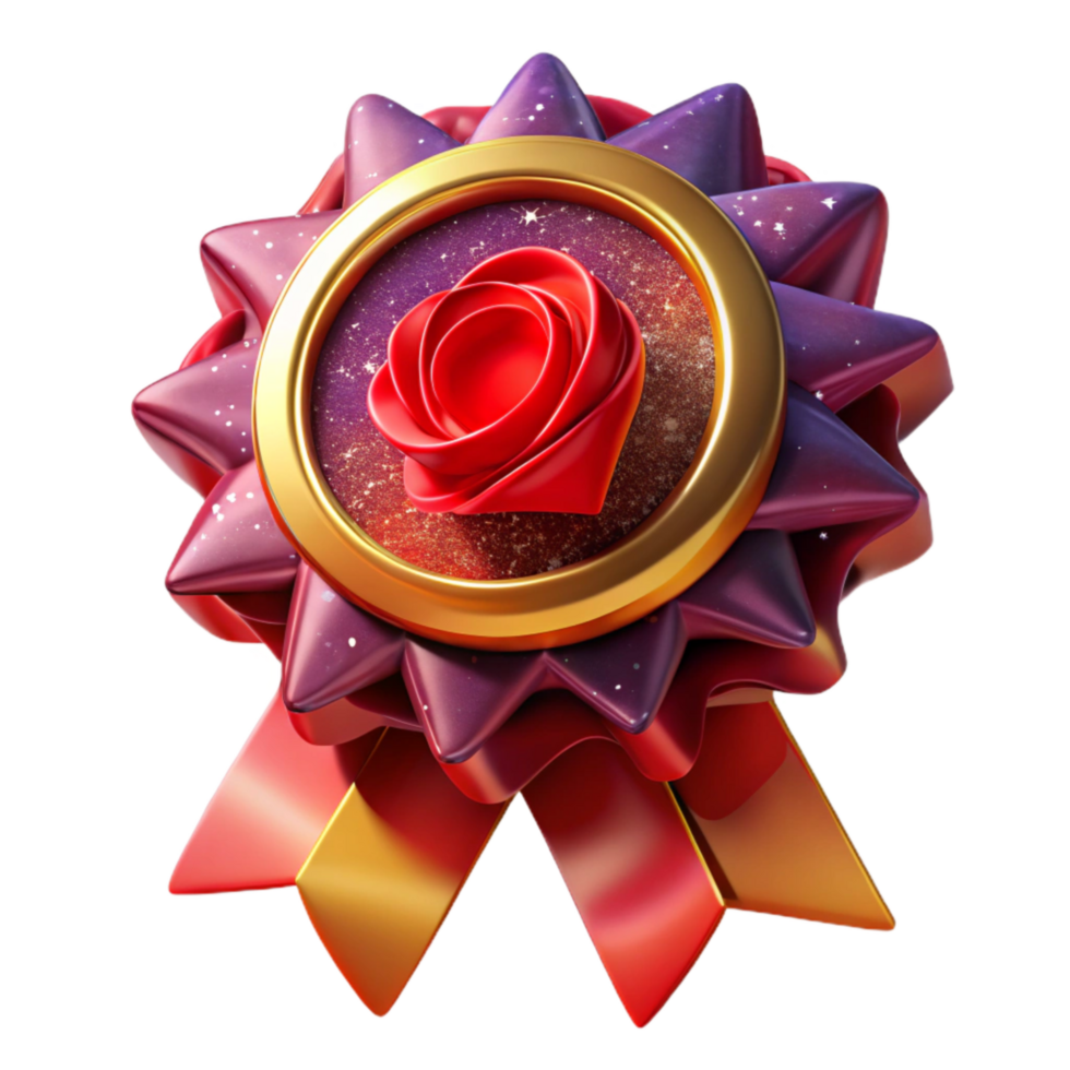 extraordinary traditional Red Ribbon Award Rosette Cutout png