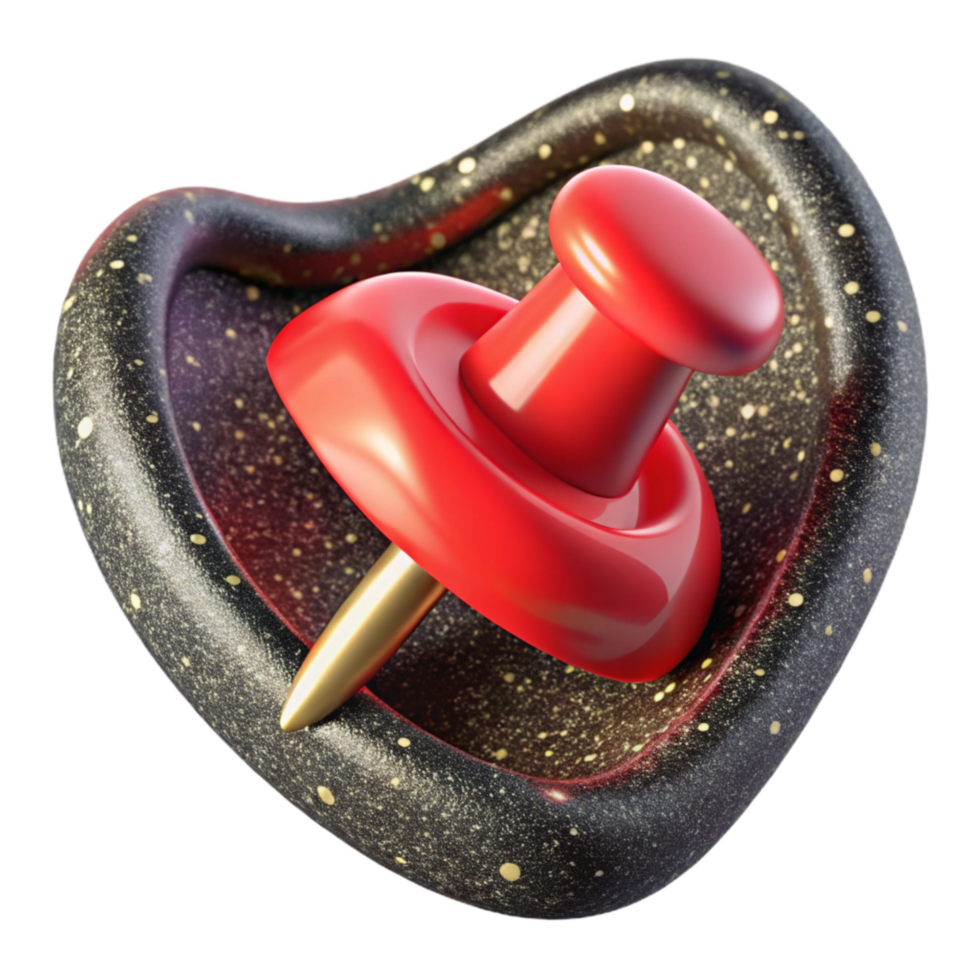 beautiful abstract Red Pushpin Top View Cutout detailed png