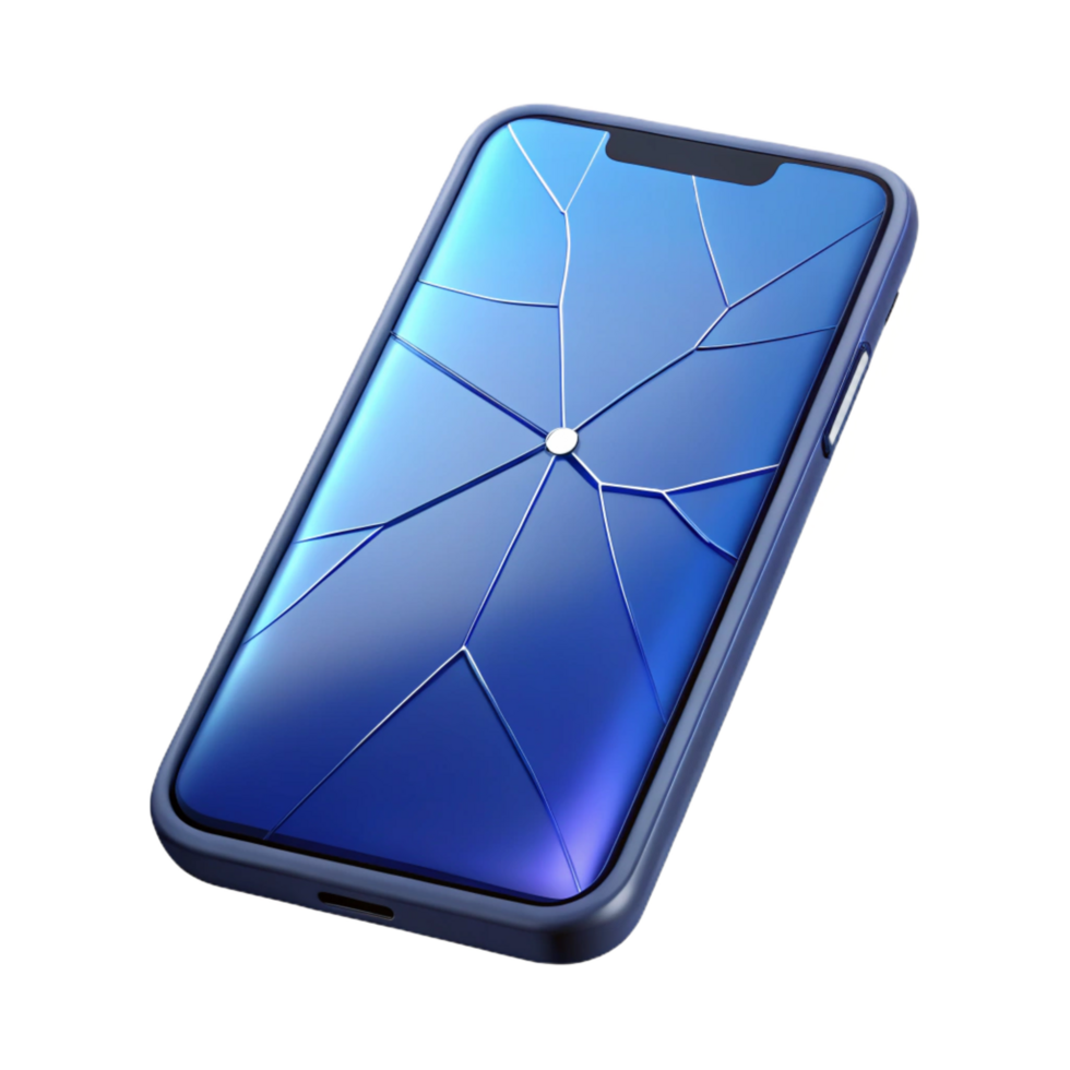wonderful artistic Smartphone with cracked screen high quality png