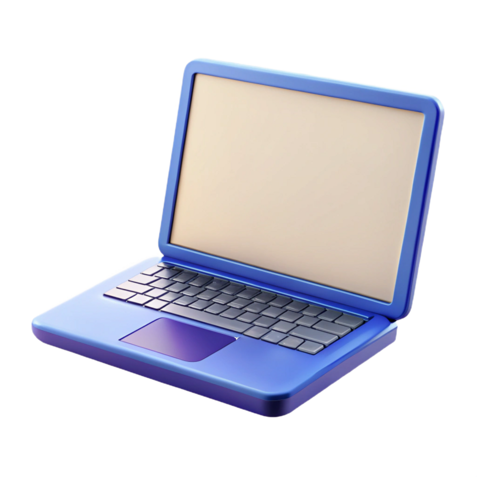 dramatic vintage Laptop computer with blank screen professional png