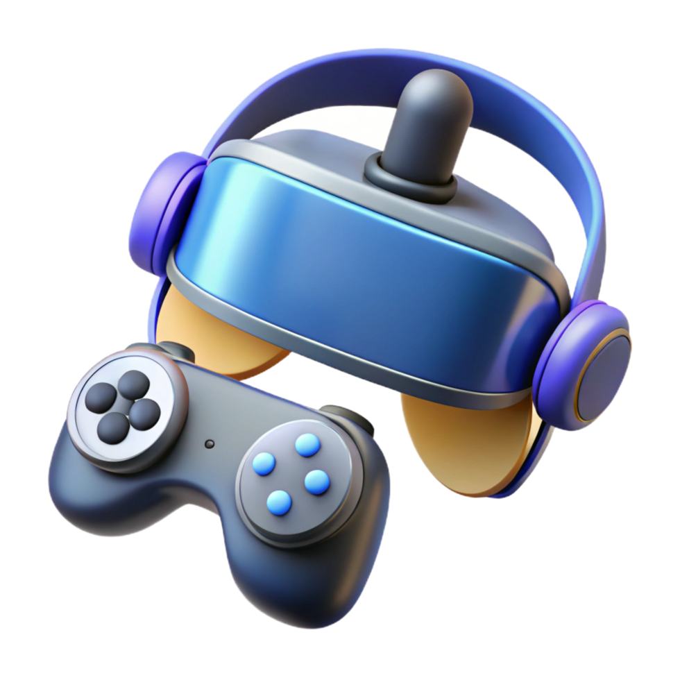 elegant creative VR headset with controllers exclusive png