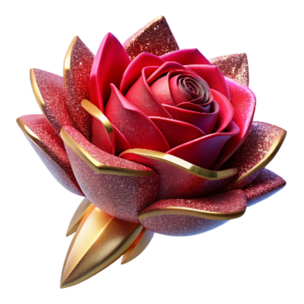 wonderful abstract Red Rose Side Angle Isolated with Thorns original png