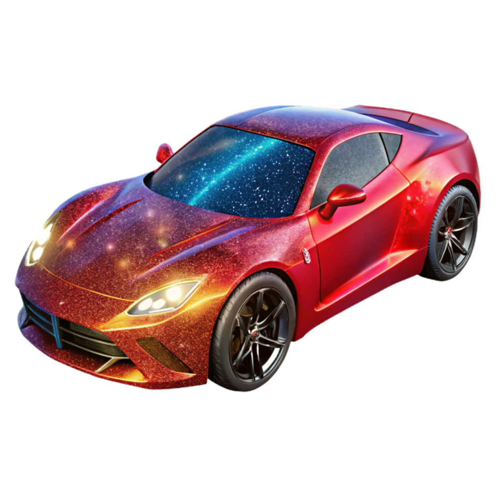 extraordinary modern Red Sports Car Side View Isolated high resolution png
