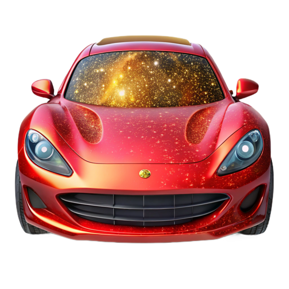 elegant classic Red Sports Car Front View Isolated exclusive png