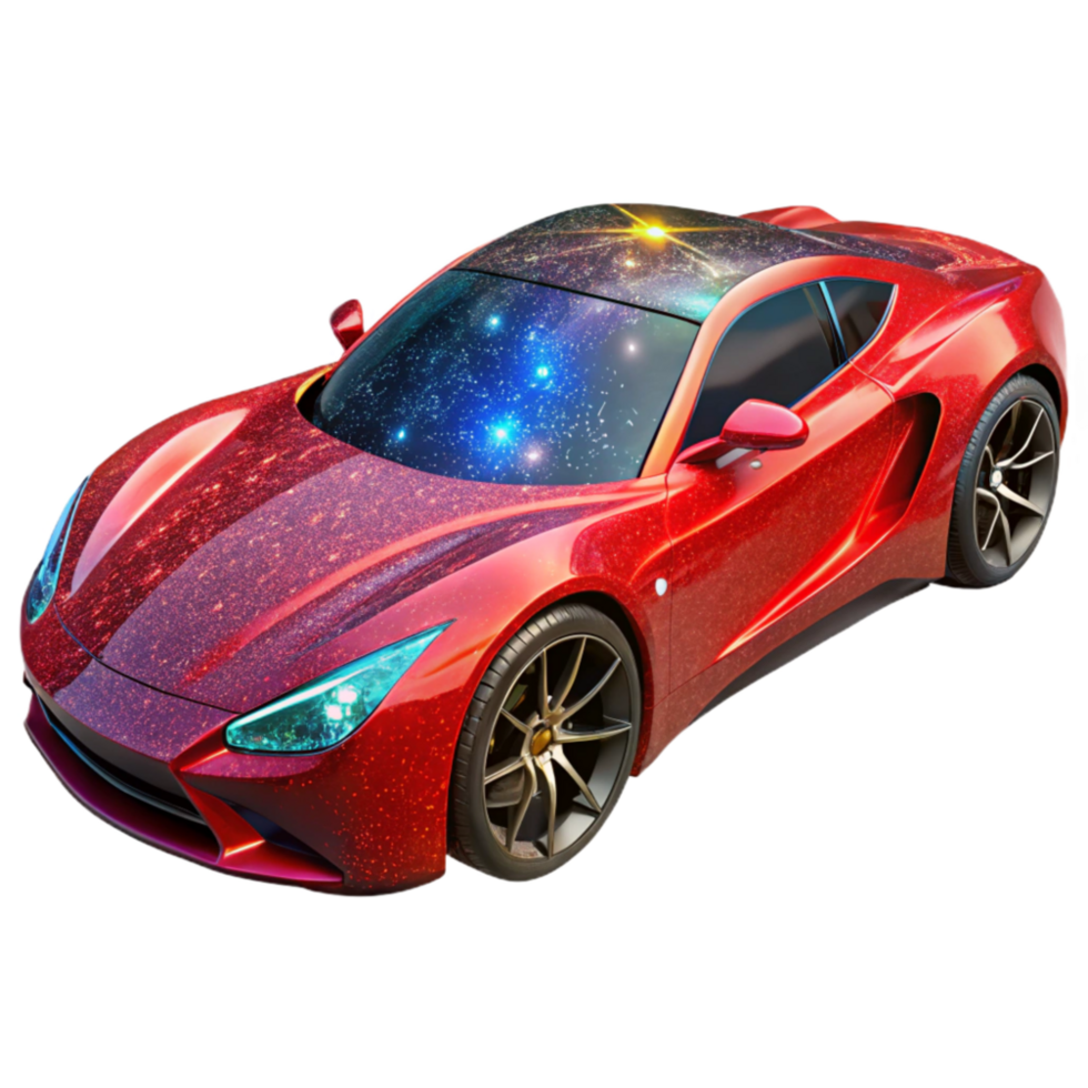 magnificent contemporary Red Sports Car Side View Isolated high quality png