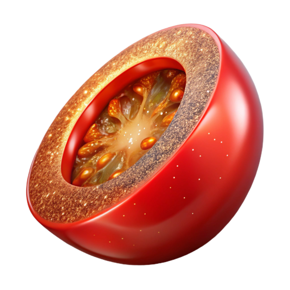 serene artistic Red Tomato Slice Cross Section Element original png