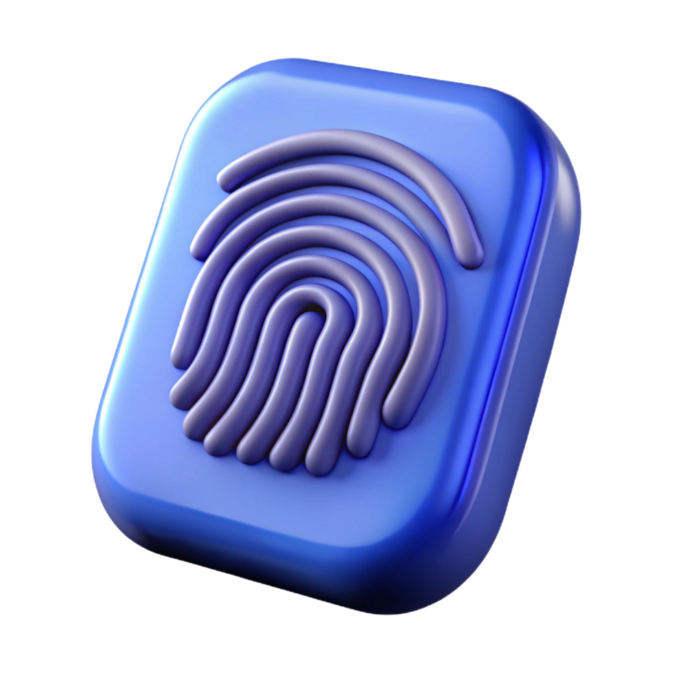 serene minimalist Biometric fingerprint scanner high quality png