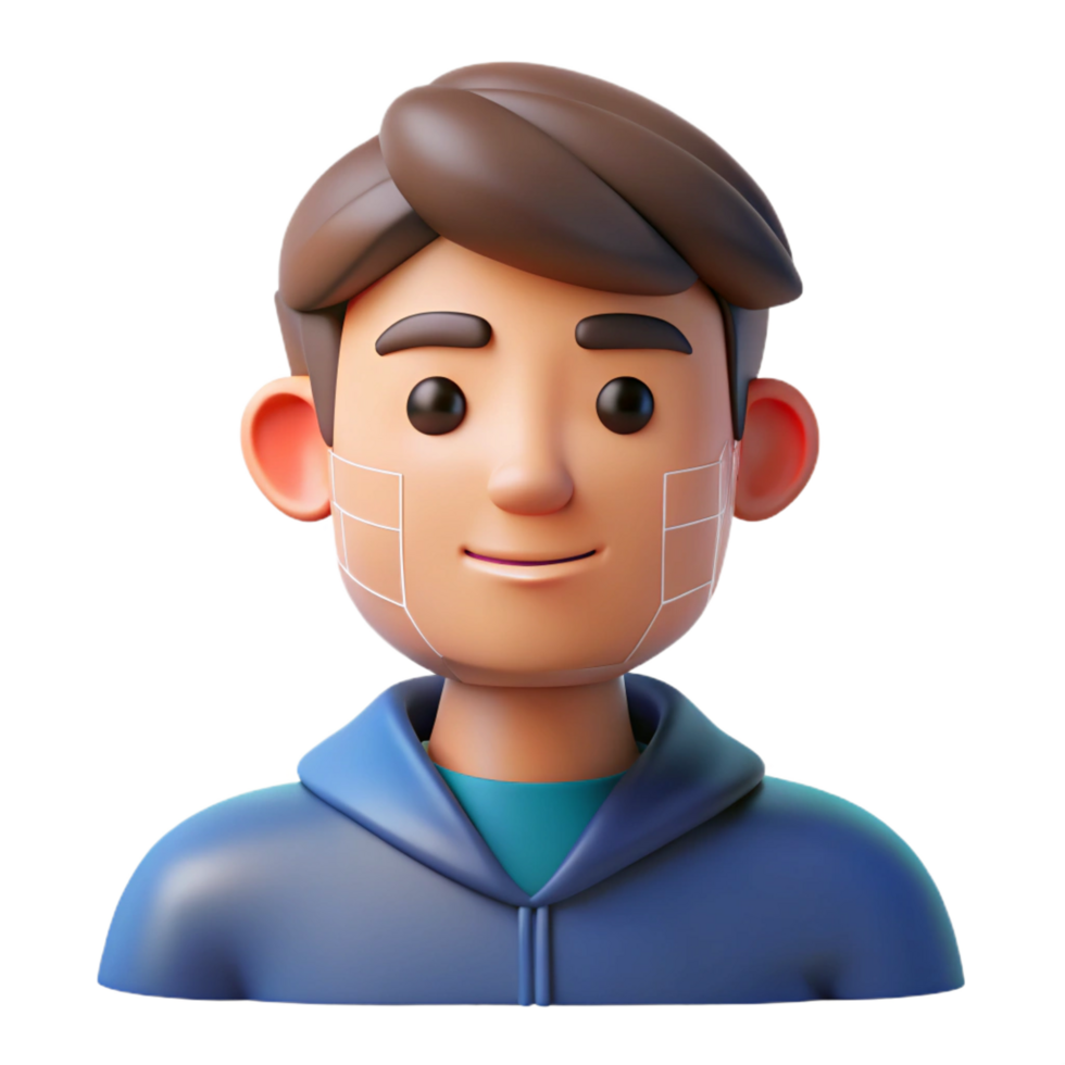 magnificent abstract Facial recognition technology icon detailed png