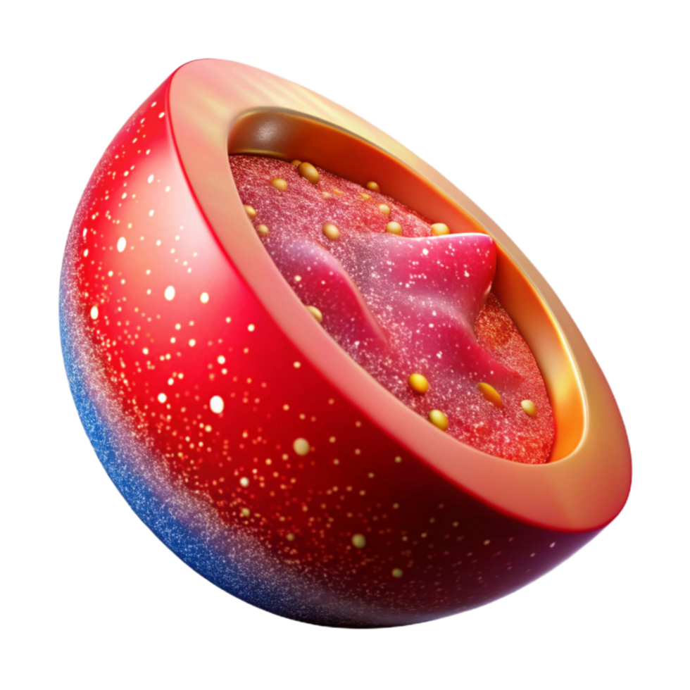 vibrant abstract Red Tomato Slice Macro View Isolated professional png