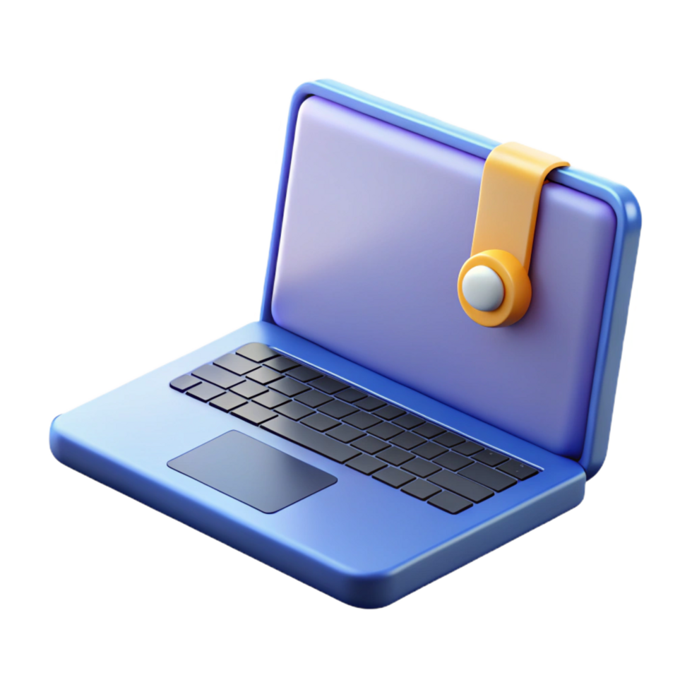 serene vintage Laptop computer with webcam cover authentic png