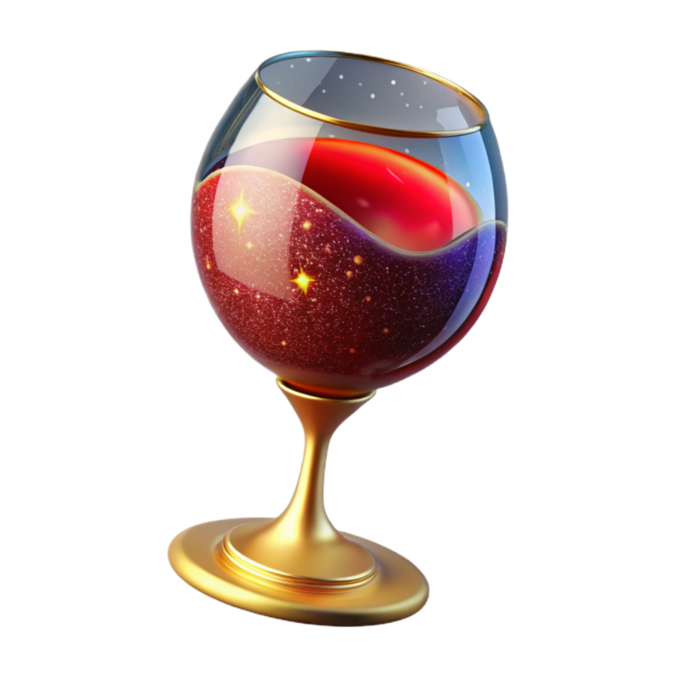 serene modern Red Wine Glass Side View with Stem Isolated genuine png
