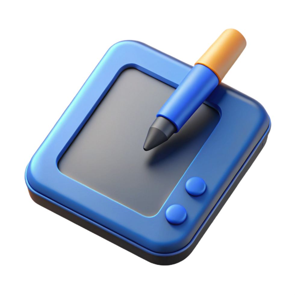 vibrant minimalist Graphics tablet with stylus 4K png
