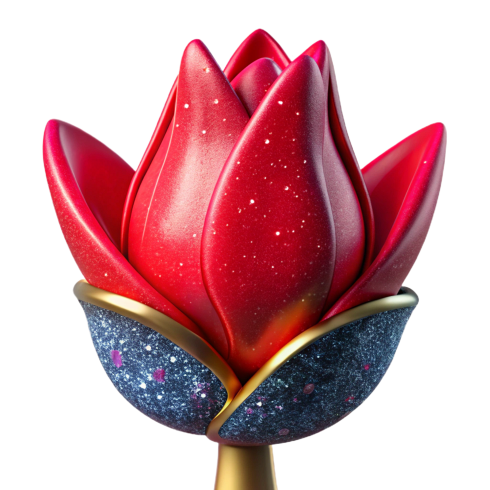 impressive artistic Red Tulip Front View Isolated exclusive png