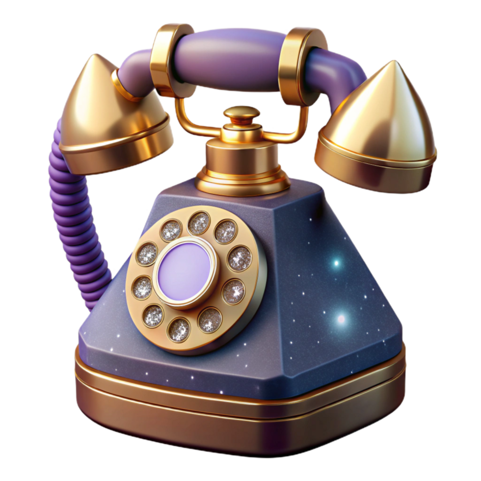 extraordinary abstract Retro Telephone Front View Isolated Cutout detailed png