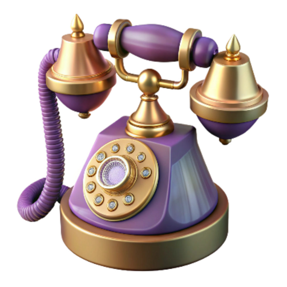 magnificent traditional Retro Telephone Side View Isolated Transparent Background premium png