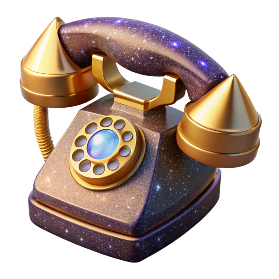 vibrant artistic Retro Telephone Side View Isolated Transparent Background professional png
