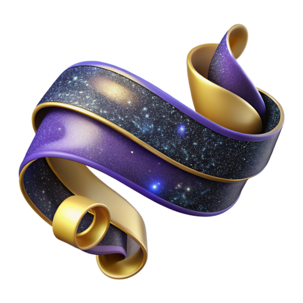 magnificent creative Ribbon Banner with Swirls Cutout on Transparent Background professional png