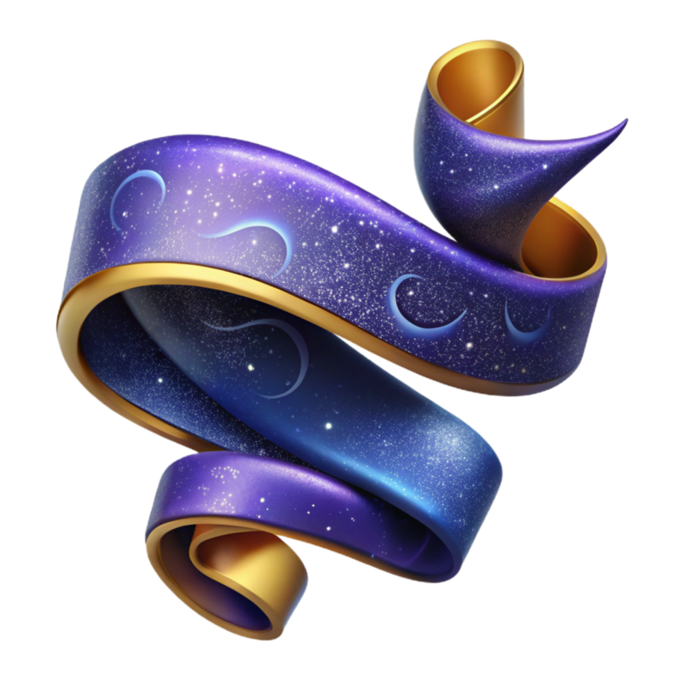 stunning vintage Ribbon Banner with Swirls Cutout on Transparent Background high quality png