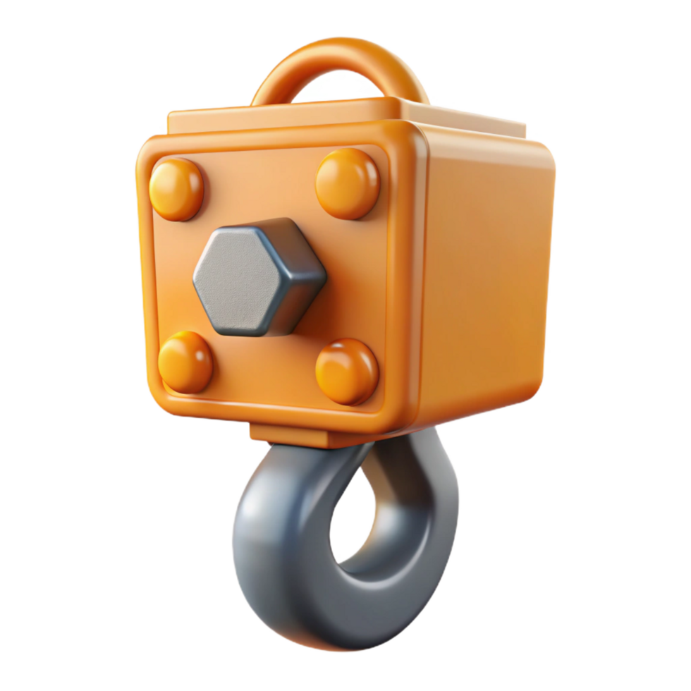 serene modern Construction crane hook block premium png