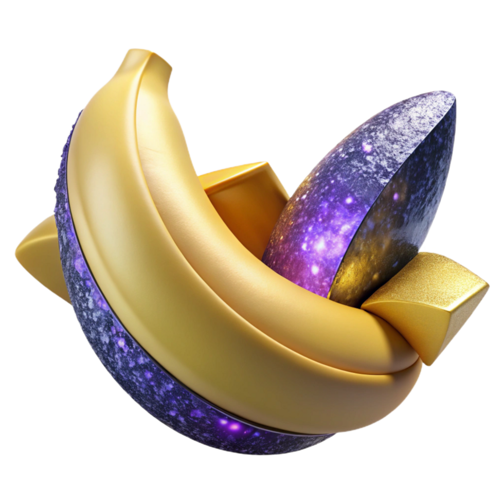 impressive artistic Ripe Banana Peel Partially Peeled Transparent Background high quality png