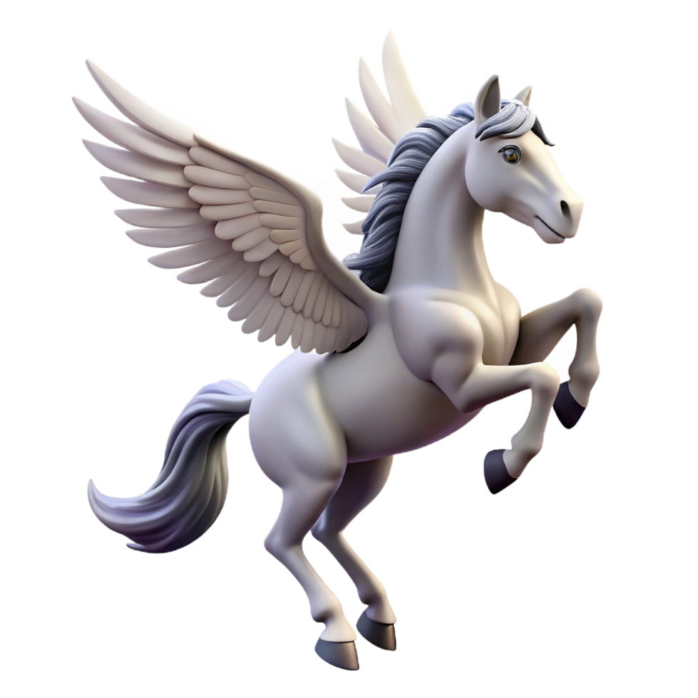 stunning abstract A winged horse Pegasus rearing up 4K png