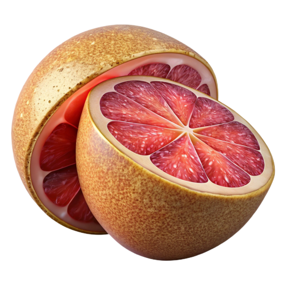 magnificent contemporary Ripe Grapefruit Sliced in Half Isolated Cutout authentic png