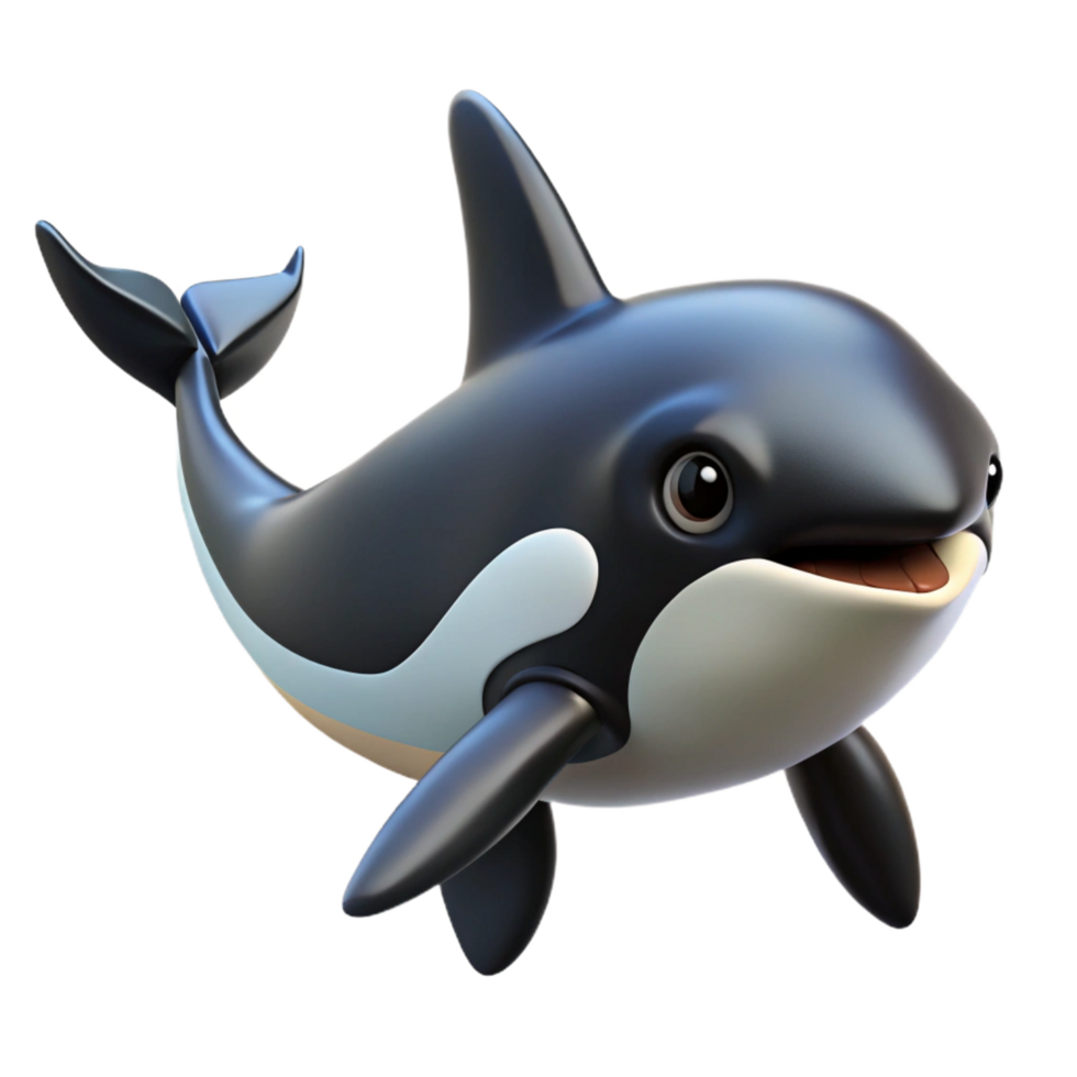 magnificent abstract A swimming Killer Whale Orca , genuine png
