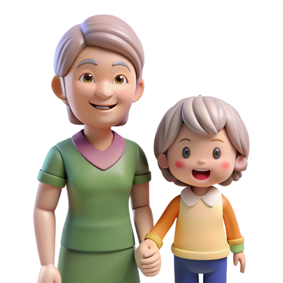 beautiful minimalist Smiling senior woman, holding grandchild's hand no grandchild visible , exclusive png