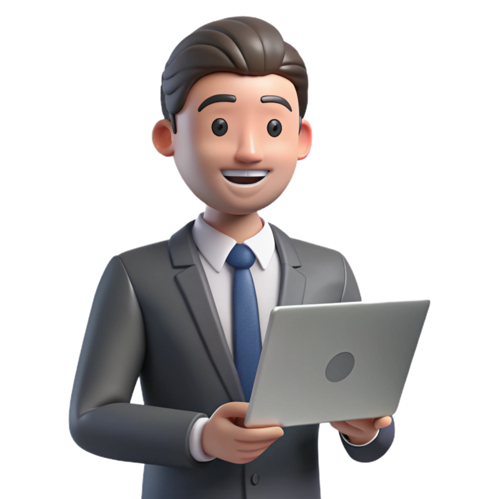 stunning minimalist Focused businessman, using laptop no laptop visible , high resolution png