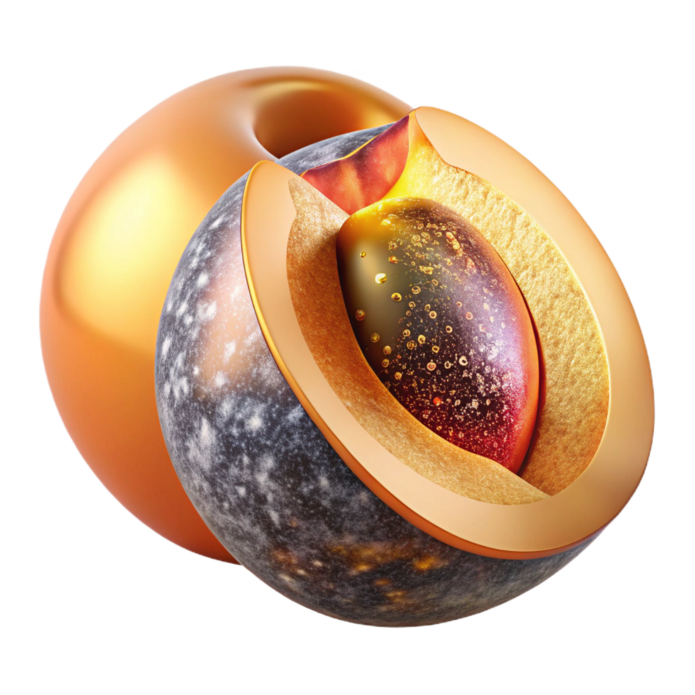 stunning traditional Ripe Peach Sliced in Half Transparent Background detailed png