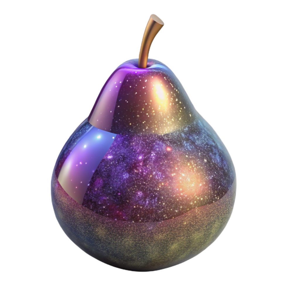 vibrant rustic Ripe Pear Stem Up Isolated Cutout professional png