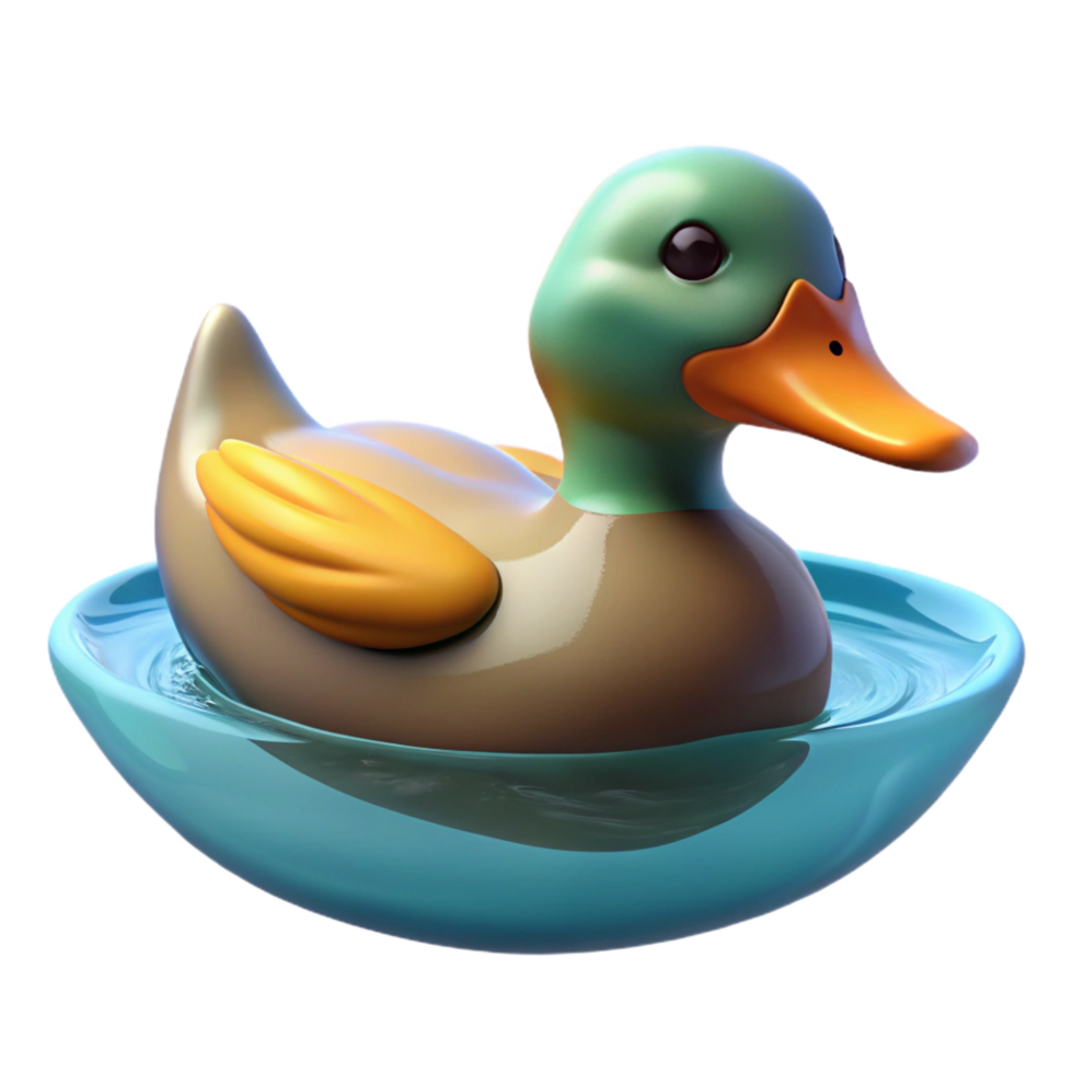 magnificent artistic A duck, swimming no water visible , genuine png