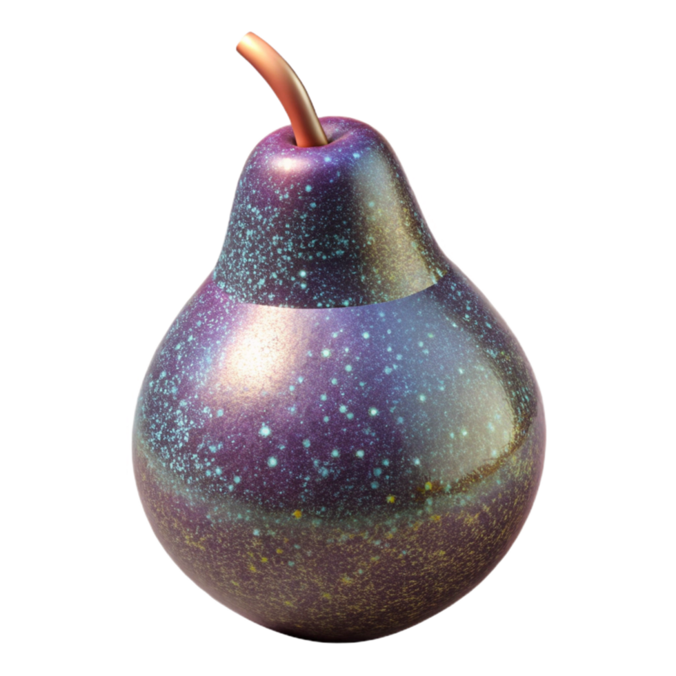beautiful vintage Ripe Pear Stem Up Isolated Cutout high resolution png