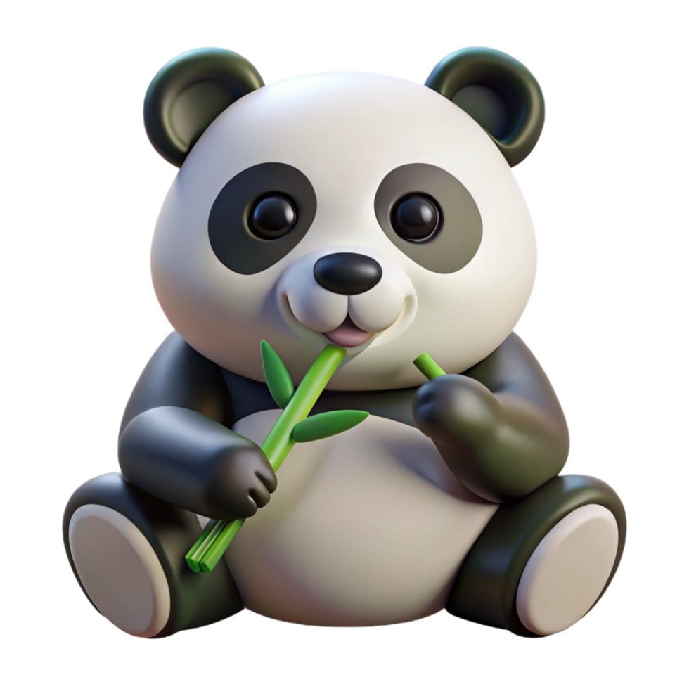 magnificent traditional A panda bear, eating bamboo bamboo not visible , exclusive png