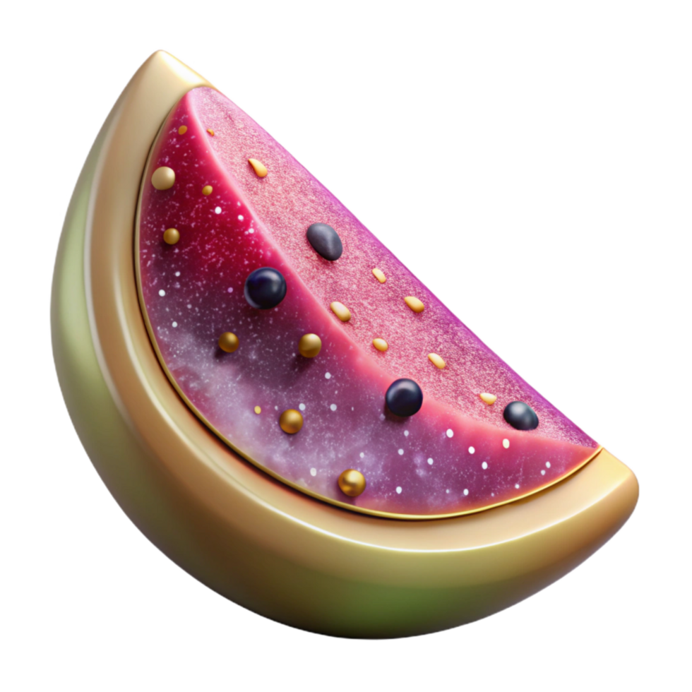 dramatic abstract Ripe Watermelon Slice Side View Isolated Element authentic png