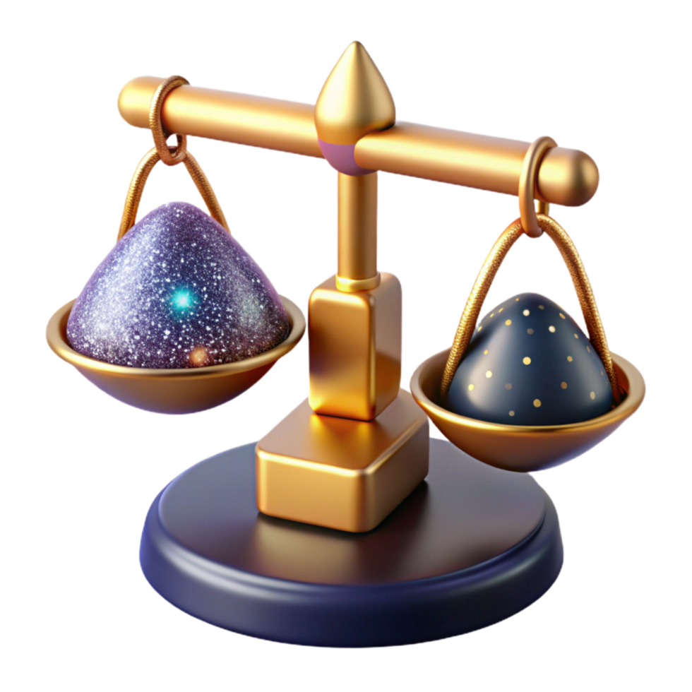 serene modern Risk and Reward Text on Balancing Scale Cutout high quality png