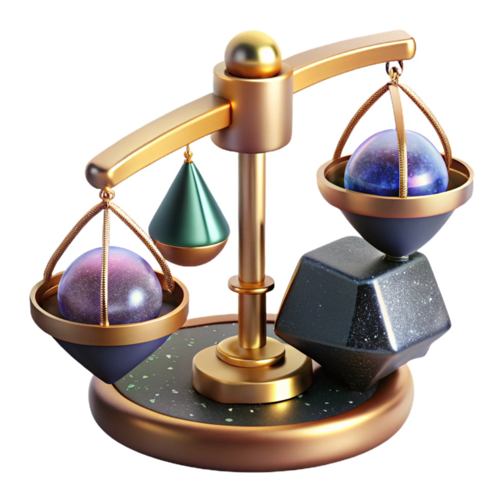 elegant classic Risk and Reward Text on Balancing Scale Cutout authentic png
