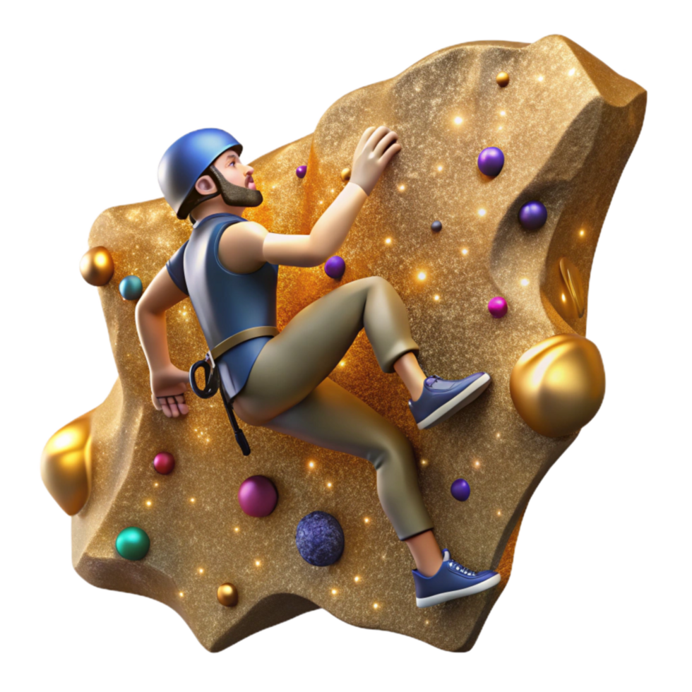 extraordinary modern Rock Climber Ascending Cliff Face Cutout detailed png