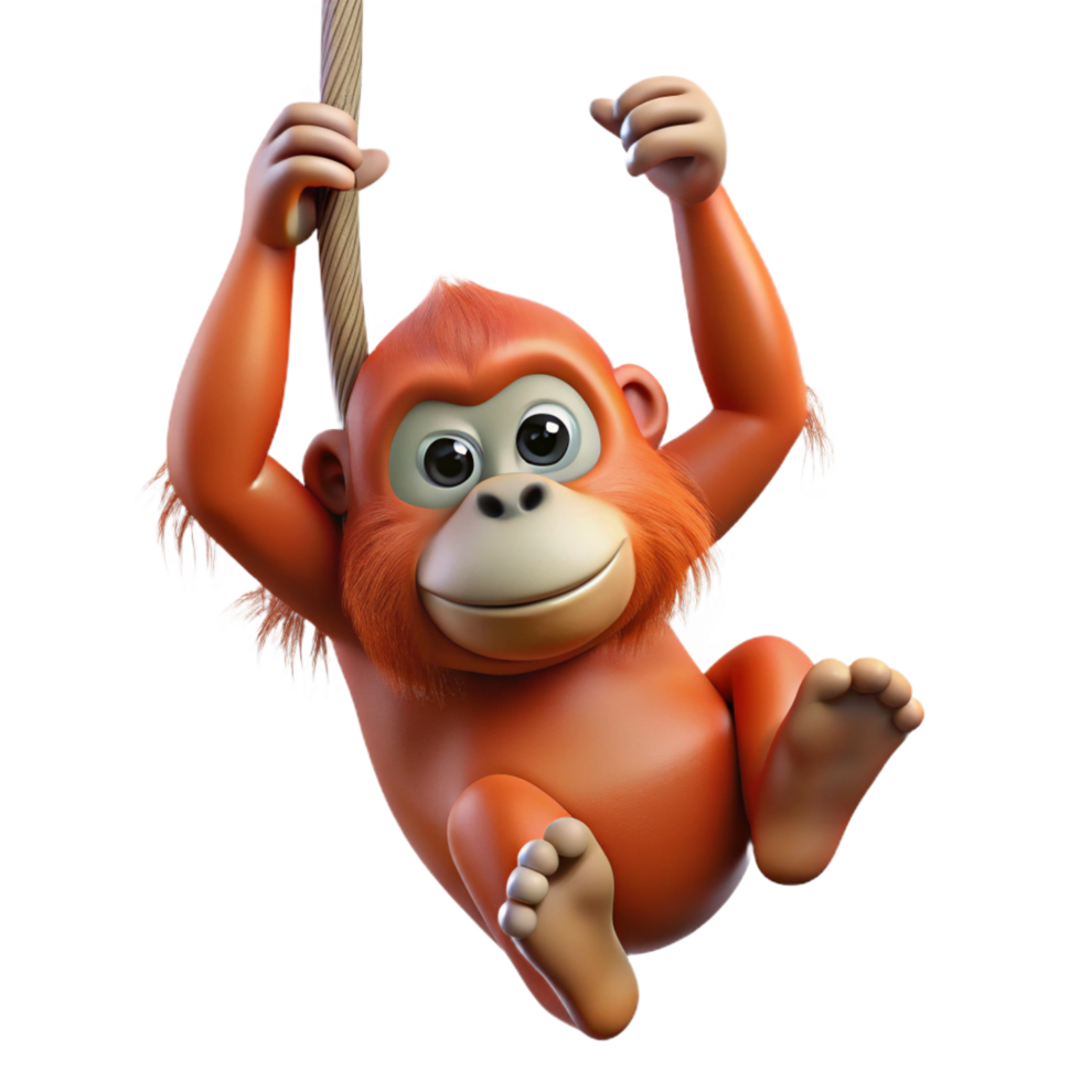 extraordinary creative A orangutan hanging no branches original png