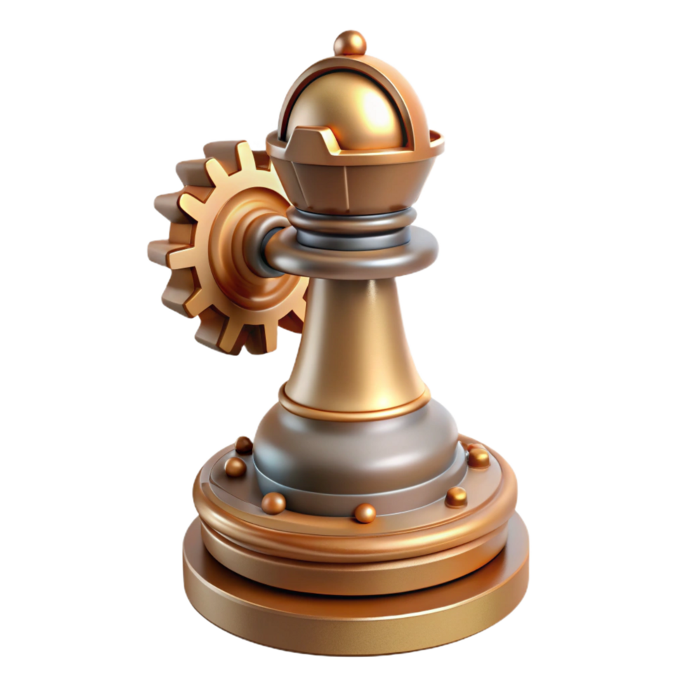wonderful vintage Steampunk chess piece knight with intricate gears and clockwork authentic png