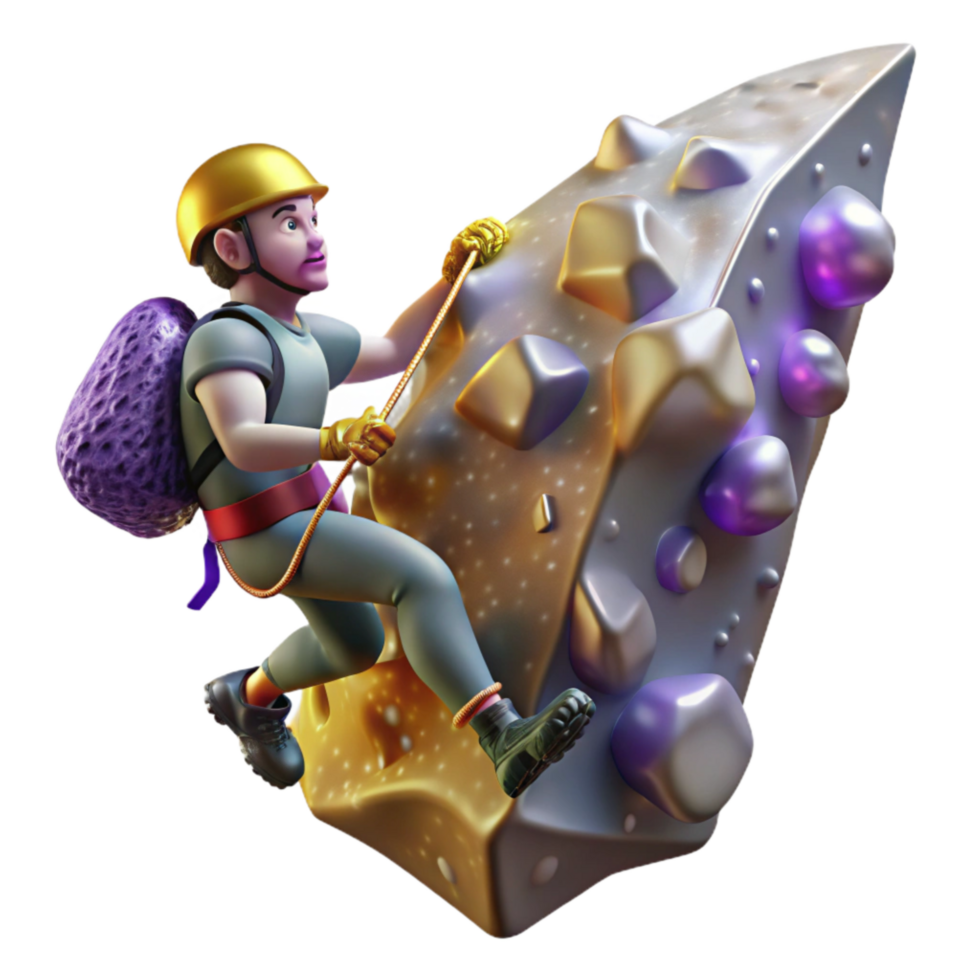 extraordinary vintage Rock Climber Repelling Down Cliff Controlled Descent Isolated high resolution png